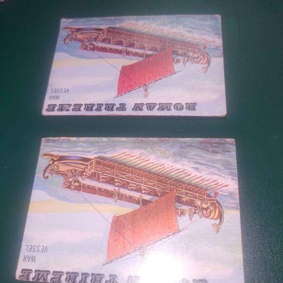 1955 Topps Rails and Sails #196 - Roman Trireme War Vessel - Lot of 2 - Picture 7 of 7